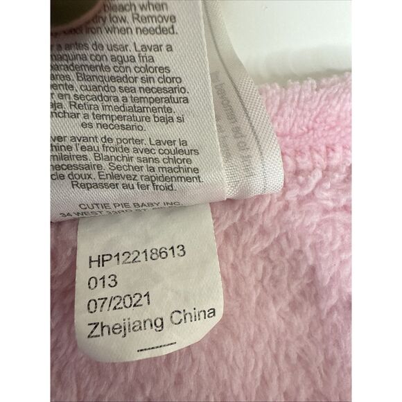 Chick Pea Pink White Sleep Bunny Rabbit Lovey Security Blanket Square 14" x 15" - Picture 7 of 7